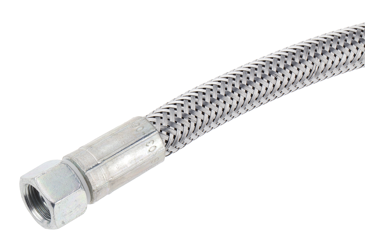 RS PRO 1000mm Galvanized Steel Wire Hydraulic Hose Assembly, 155bar Max Pressure