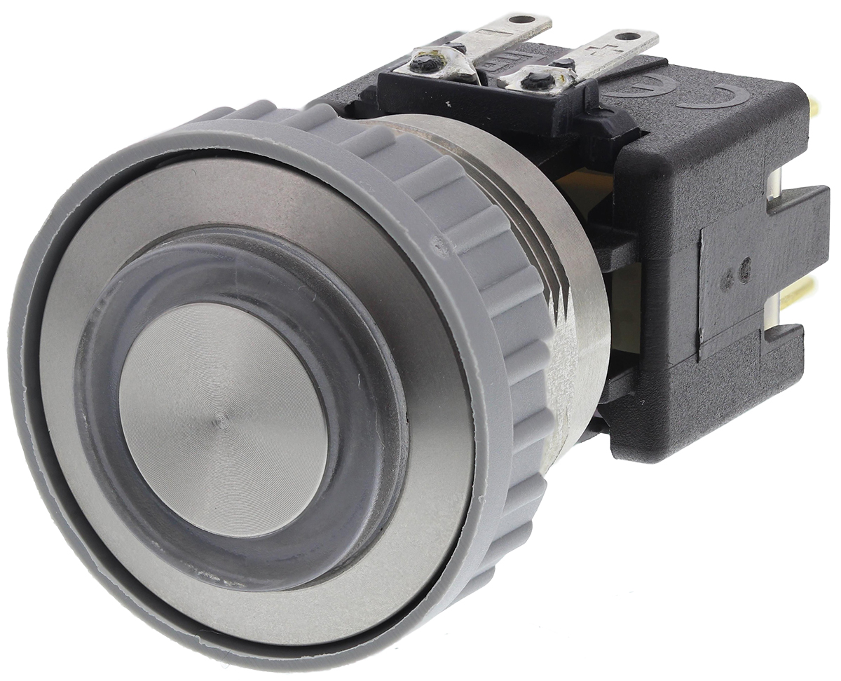 Schurter MSM LA 22 Series Illuminated Push Button Switch, Latching, Panel Mount, 22mm Cutout, DPDT, Green LED, 125/250V