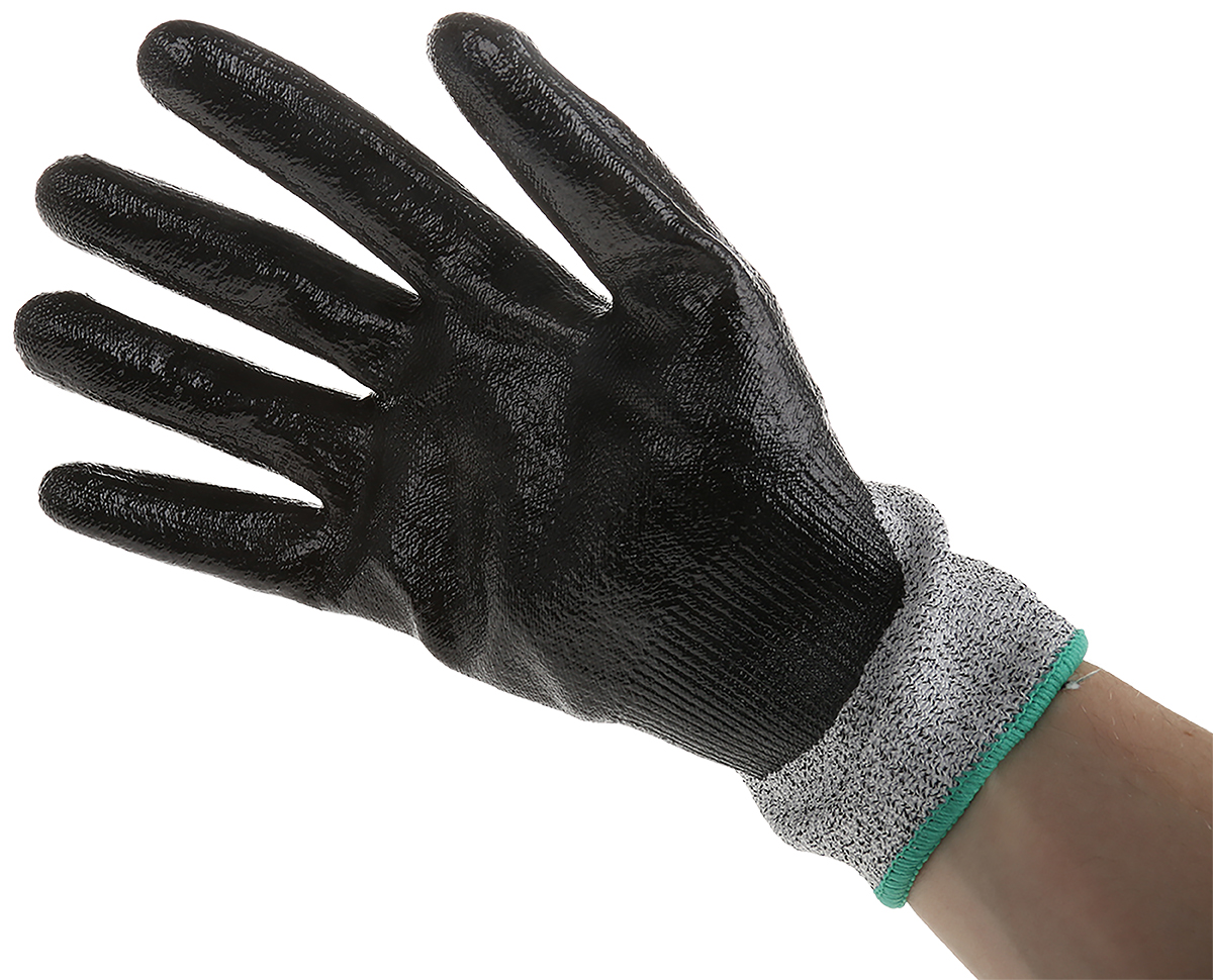 Polyco Healthline Matrix Grey Nitrile Work Gloves, Size 8, Nitrile Foam Coating