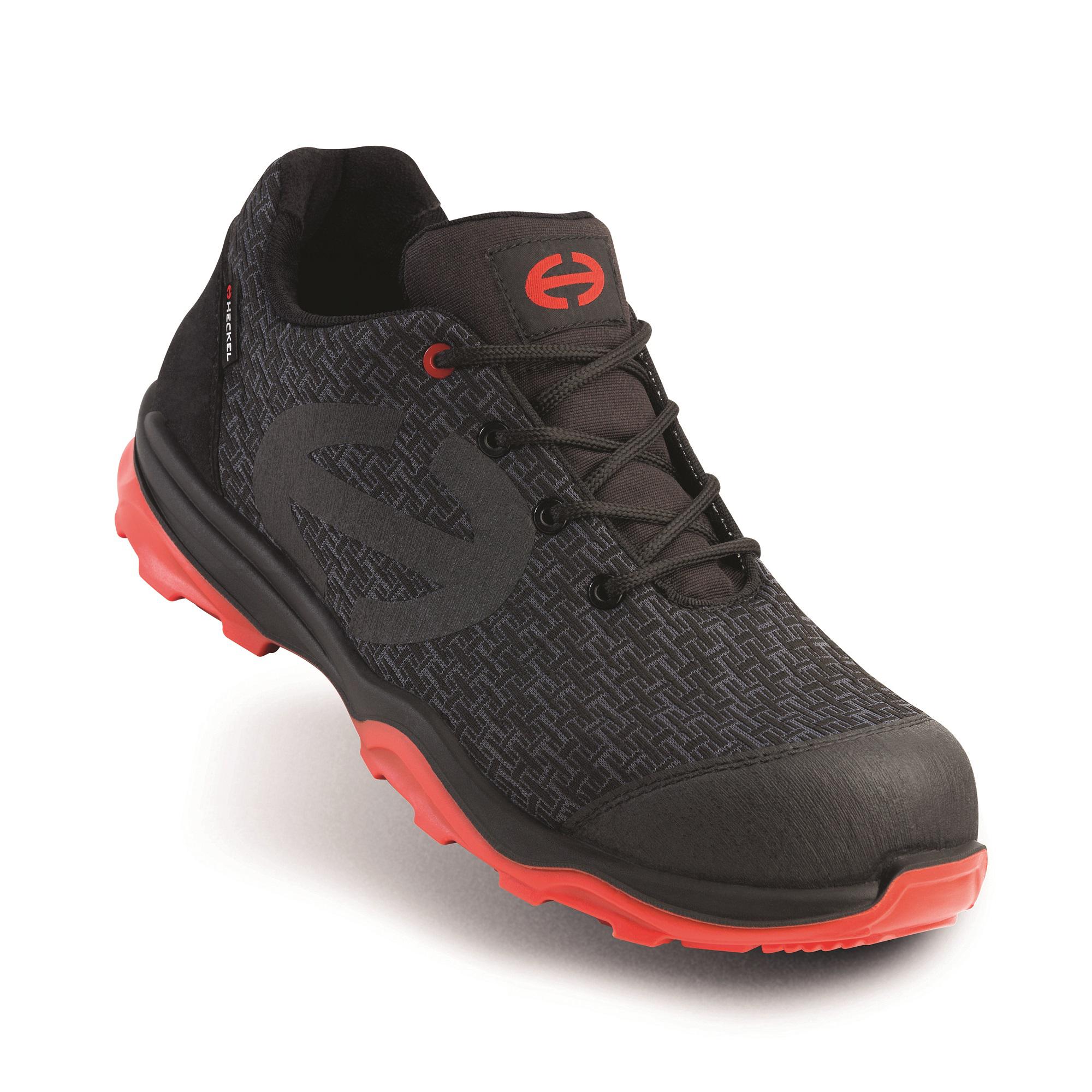 Heckel RUN-R PLANET Men's Black, Red Composite Toe Capped Safety Shoes, UK 7, EU 41