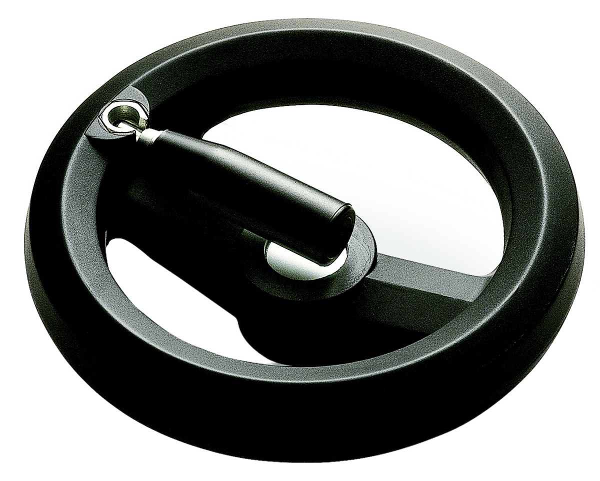 RS PRO Black Glass-Fibre Reinforced Technopolymer Hand Wheel, 126mm diameter