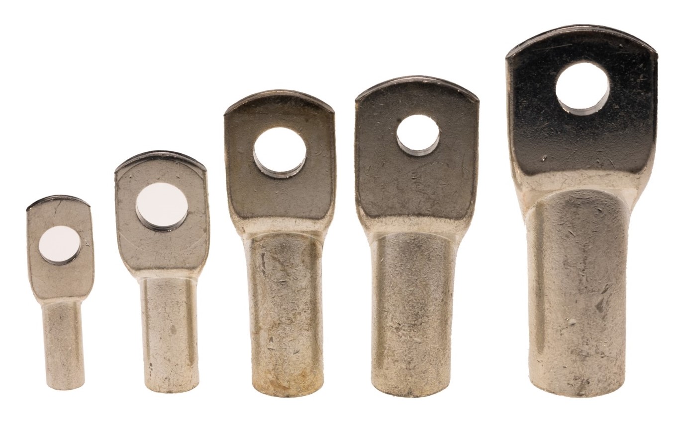 RS PRO Uninsulated Tubular Ring Terminal, 10.5mm Stud Size to 25mm² Wire Size, Brown