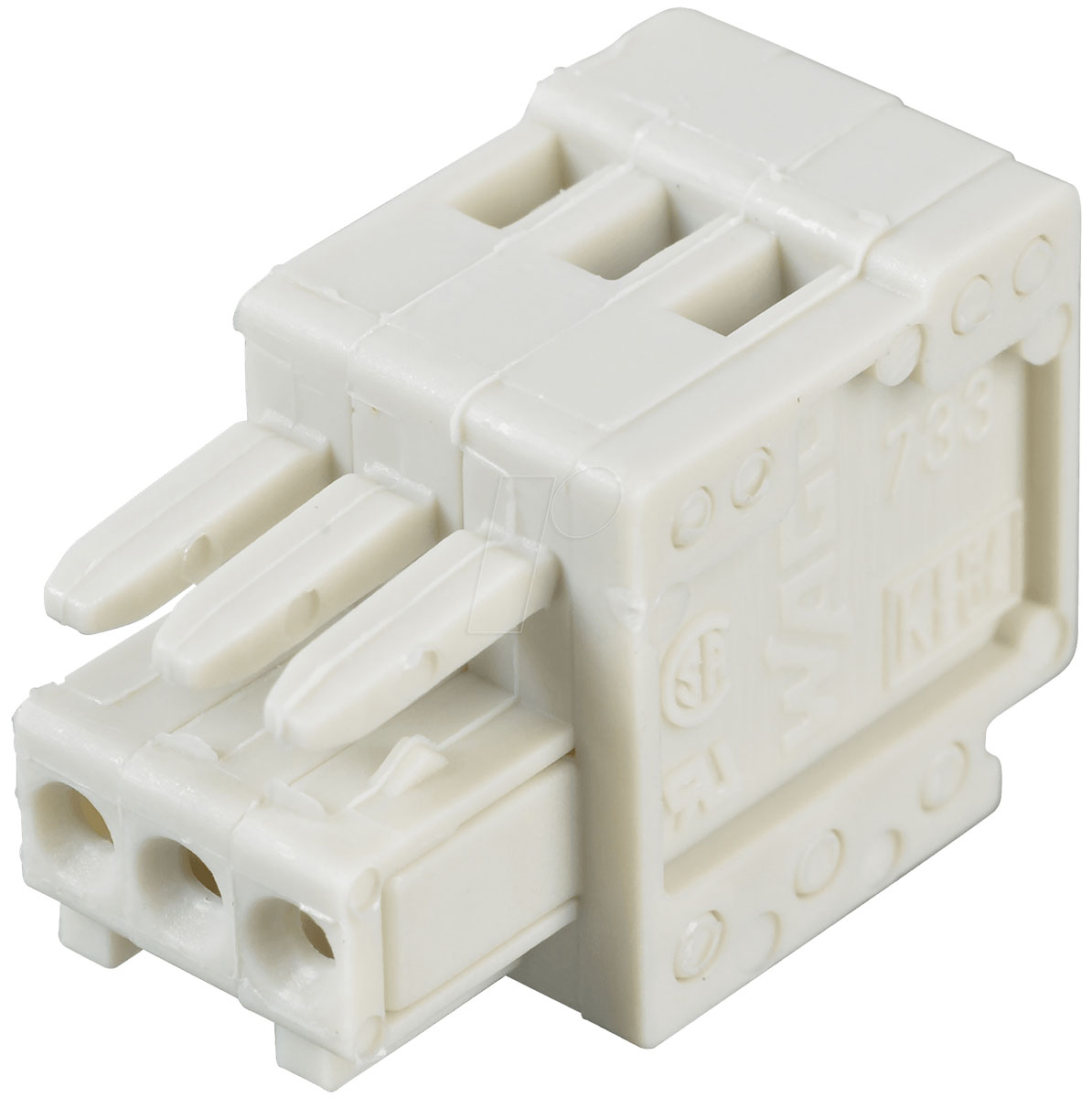 WAGO, 2.5mm Pitch, 733, 3 Way, , Pluggable Terminal Block, Plug, Cable Mount, 733-103