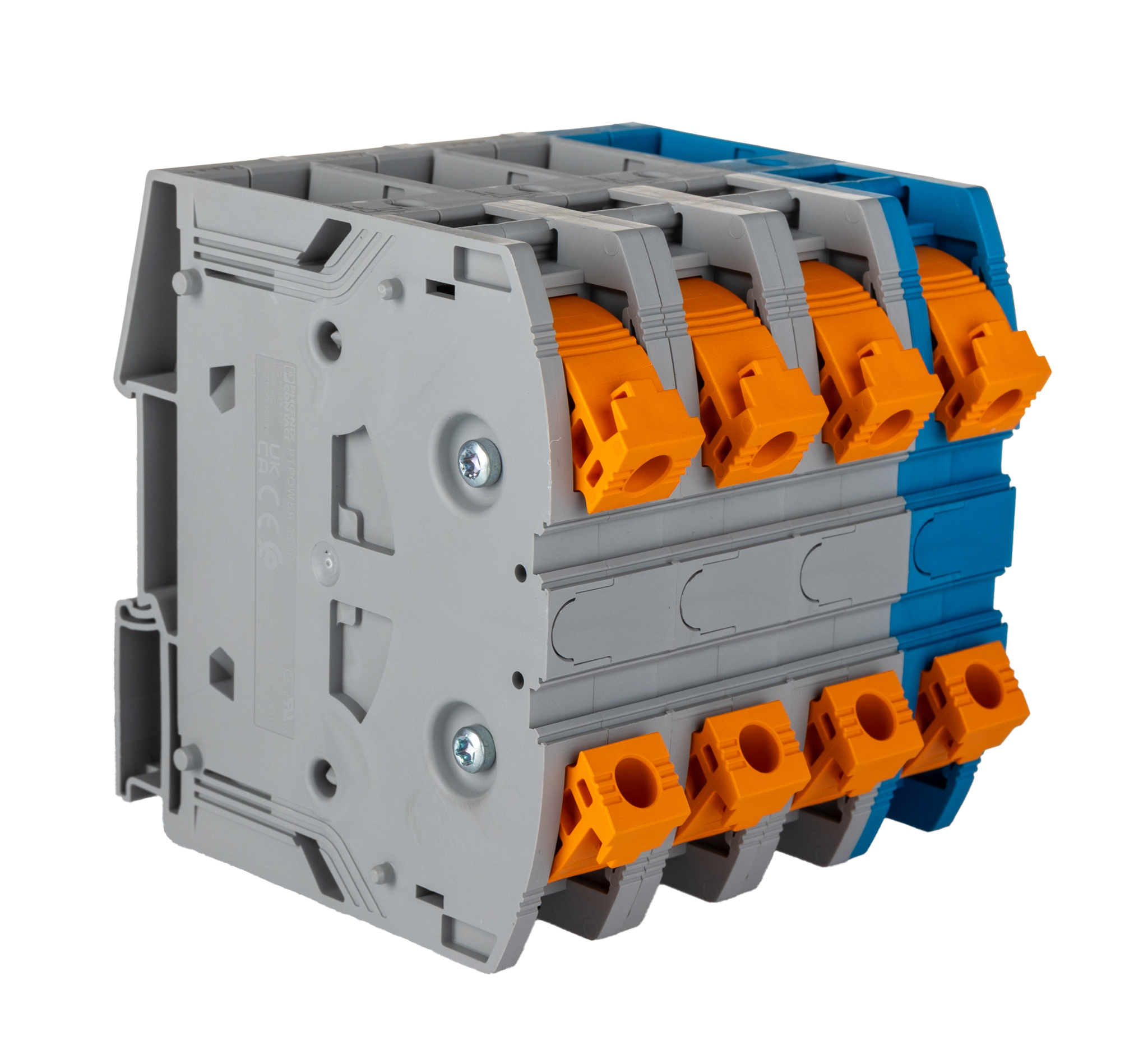 Phoenix Contact 3260112 PTPOWER 95-3L/N Series Blue, Grey, 25 → 95mm², Single-Level, Push In Termination, ATEX