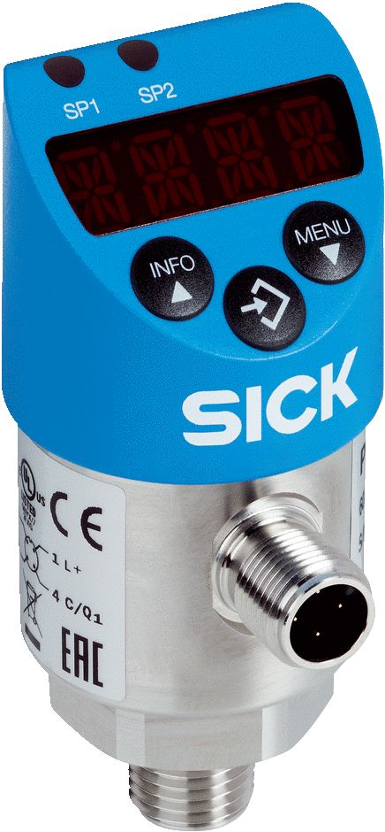 SICK PBS2 Series Pressure Sensor, -1bar Min, 15bar Max, IO-Link/PNP/NPN + PNP/NPN Output, Relative Reading