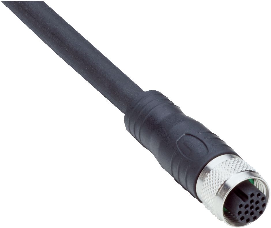 SICK Female 4 way Straight M12 to Male 4 way Straight M12 Connector Cable, 2 m