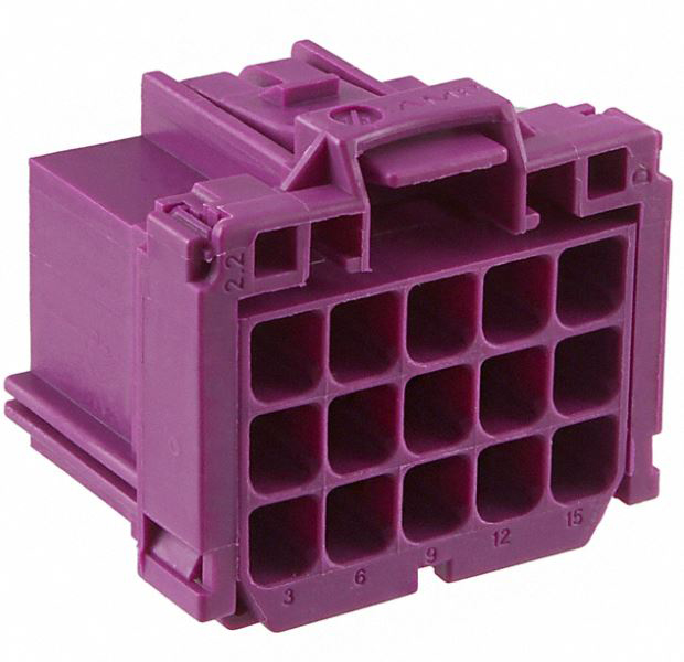 TE Connectivity, AMP MCP 2.8 Automotive Connector Socket Purple 15 Way 5-968973-1