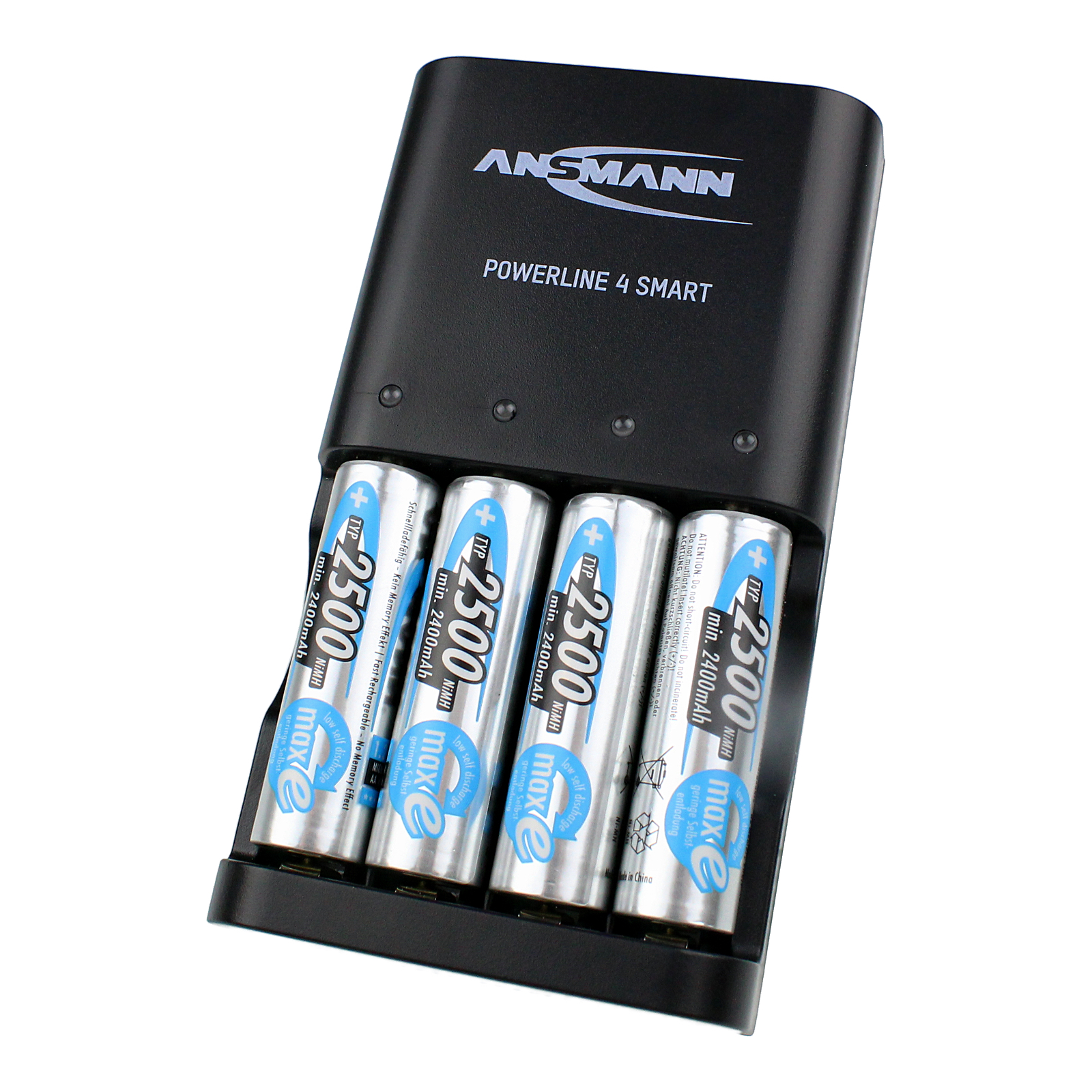 Ansmann 1001-0049-UK-2 Battery Charger For NiCd, NiMH AA, AAA 4 Cell 500mA with EU, UK plug, Batteries Included