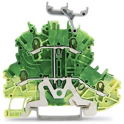 WAGO 2000-2237 TOPJOB S Series Green, Yellow, 1mm², 2-Level, Push-In Cage Clamp Termination, ATEX, EAC Ex, IECEx