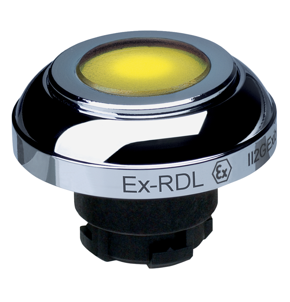 Schmersal EX-RDL Series Yellow Illuminated Momentary Push Button Head, 22.3mm Cutout, IECEx