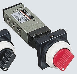 SMC Twist Selector 5/2 Pneumatic Manual Control Valve VZM500 Series, G 1/8, 1/8in, III B