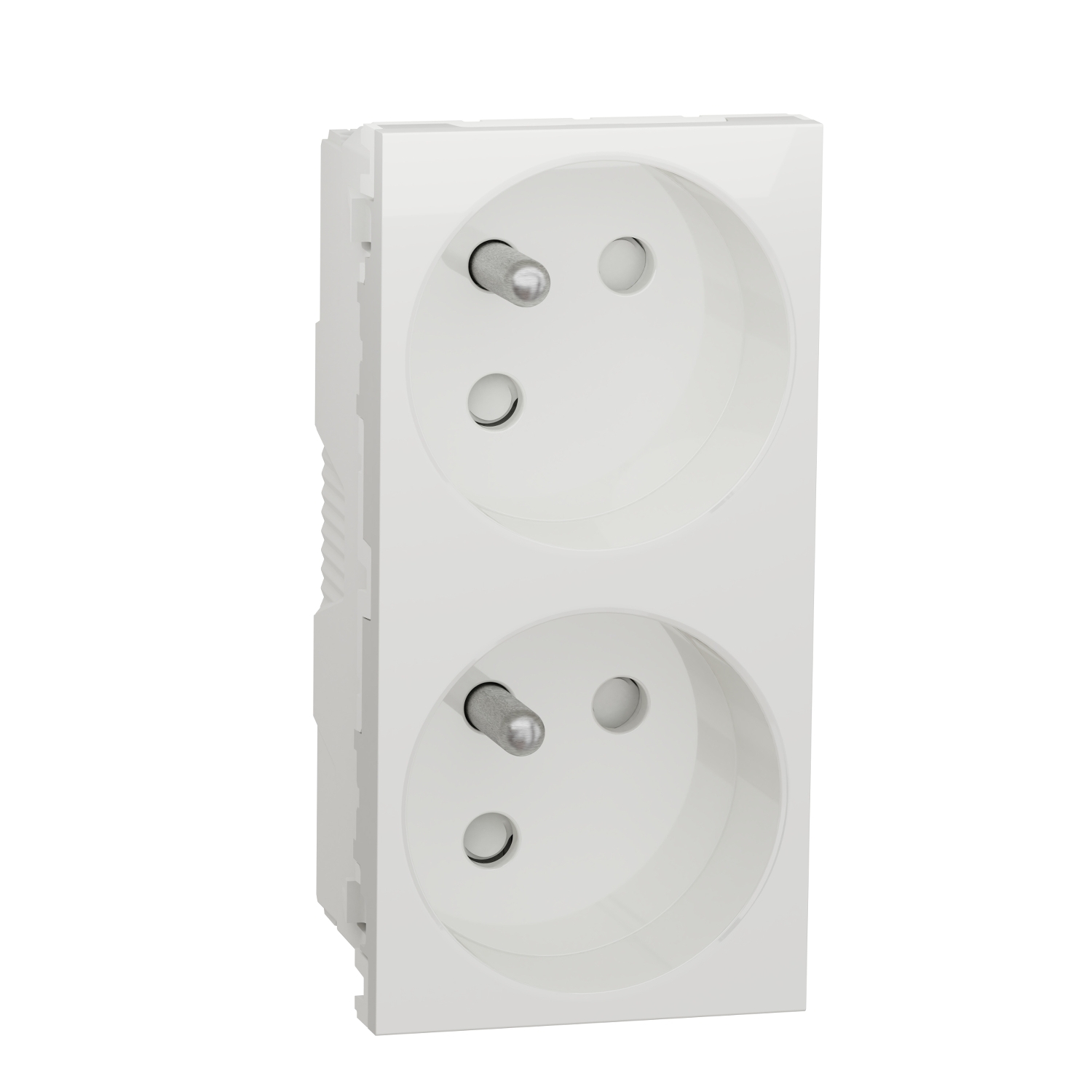 Schneider Electric White 2 Gang Power Socket, 2 Poles, 16A, French 2P, Indoor Use