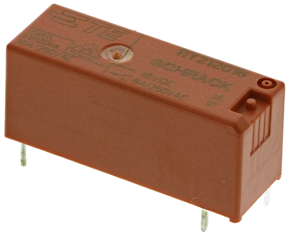 TE Connectivity PCB Mount Power Relay, 18V dc Coil, 8A Switching Current, SPDT