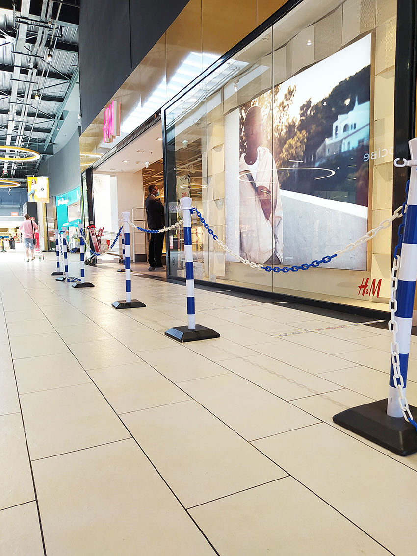 Viso Blue, White Plastic Barrier Post