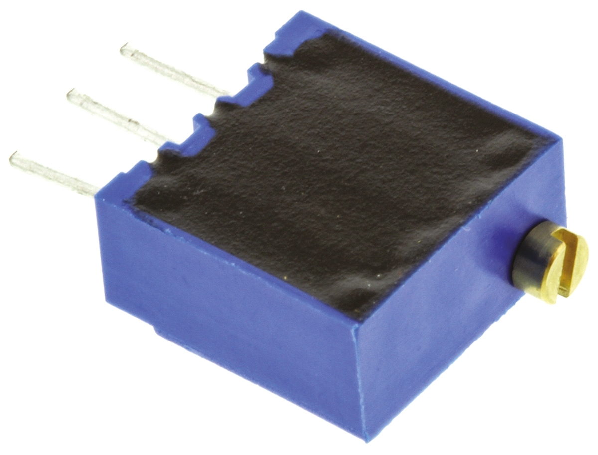 Vishay 64W Series 19 (Electrical), 22 (Mechanical)-Turn Through Hole Trimmer Resistor with Pin Terminations, 20kΩ ±10%