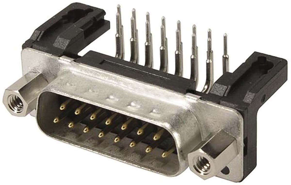HARTING D-Sub Standard 37 Way Right Angle Through Hole D-sub Connector Plug, 2.76mm Pitch, with 4-40 UNC, Female Screw