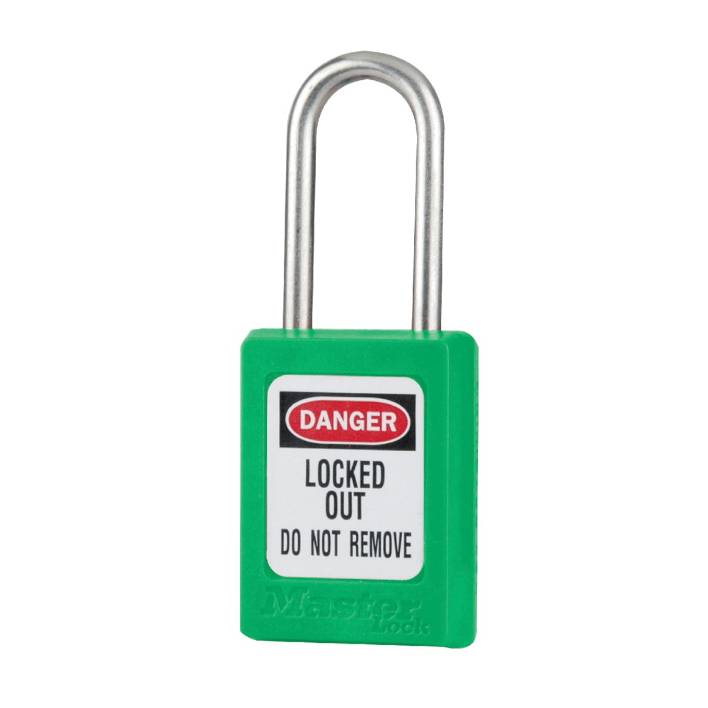 Master Lock Green 1-Lock Zenex Thermoplastic Safety Lockout Padlock, 5mm Shackle