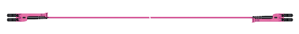 Huber+Suhner LC to LC Duplex Multi Mode OM4 Fibre Optic Cable, 2.1mm, Violet, 25m