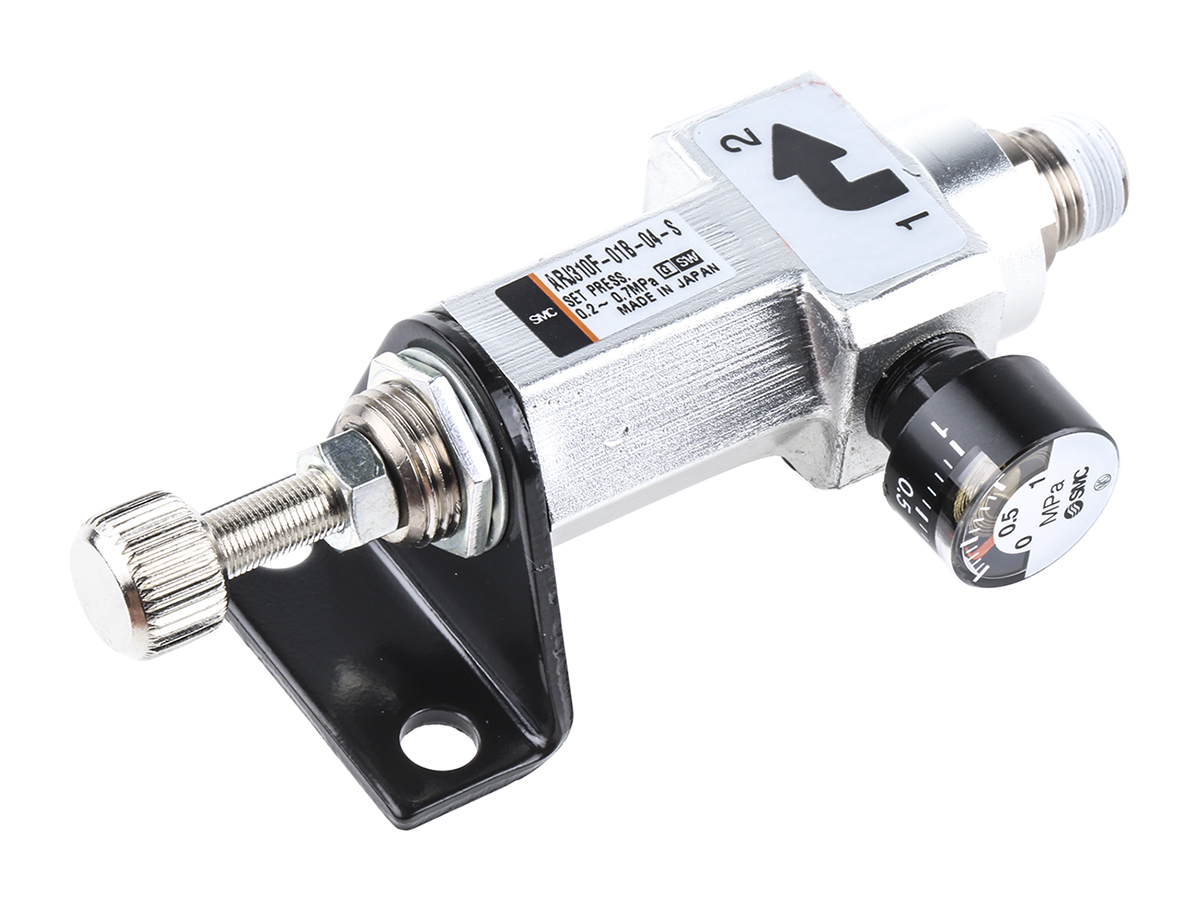SMC M5 x 0.8, R 1/8 Pneumatic Regulator - 0.2MPa to 0.7MPa, 1/8 in, M5 x 0.8, 0.8MPa max. input