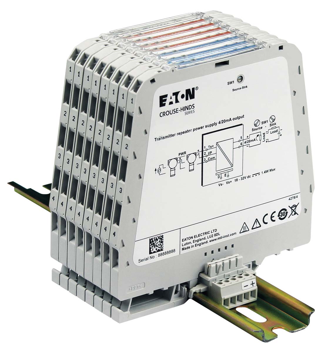 Eaton MTL Series Signal Conditioner, Thermocouple Input, Current, Voltage Output