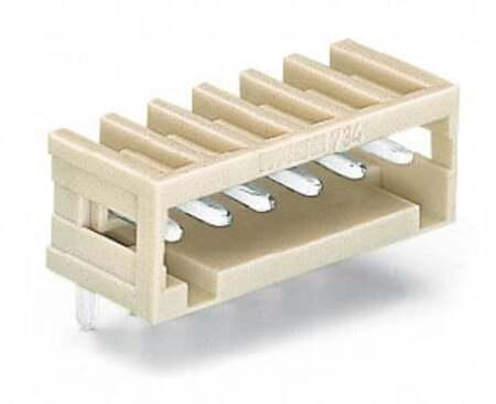Wago 734 Series Series Straight PCB Header, 6 Contact(s), 3.5mm Pitch, 1 Row(s)