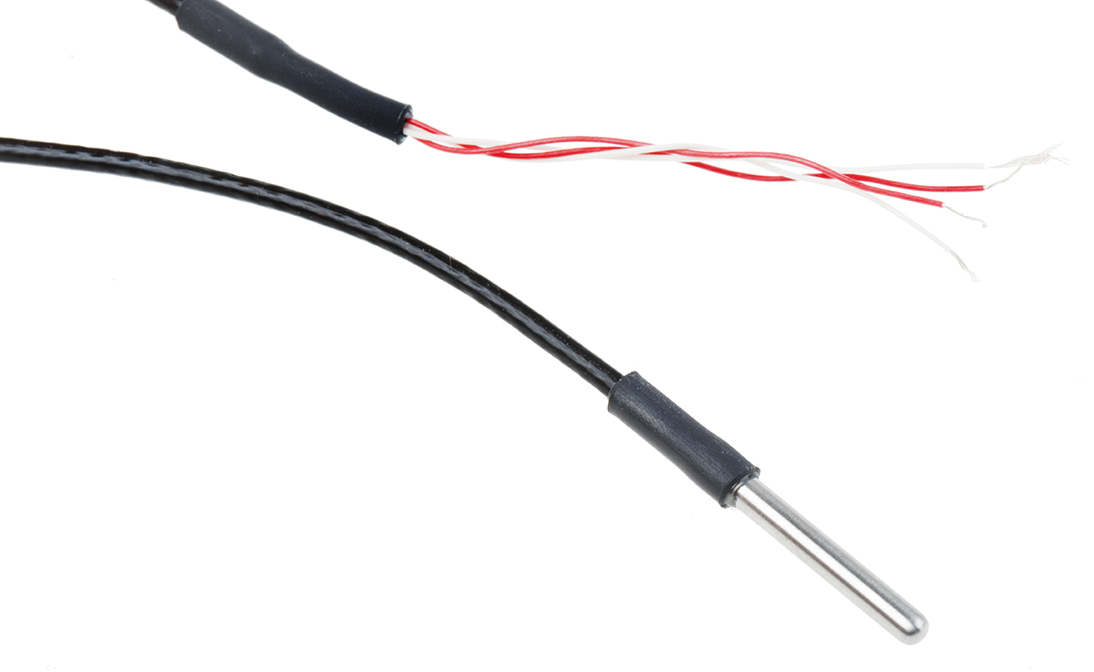 RS PRO PT100 RTD Sensor, 3mm Dia, 25mm Long, 4 Wire, Probe, Class B +250°C Max