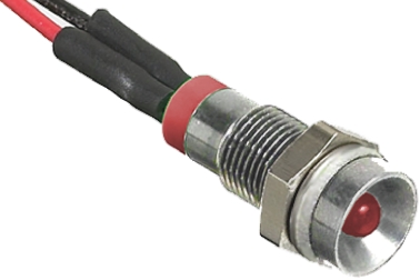RS PRO Red Panel Mount Indicator, 2V dc, 6mm Mounting Hole Size, Lead Wires Termination, IP67