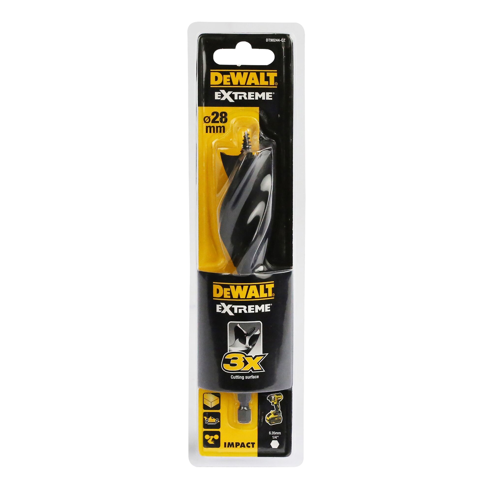 DeWALT DT902 Series Wood Drill Bit for Wood, 28mm Diameter, 152 mm Overall