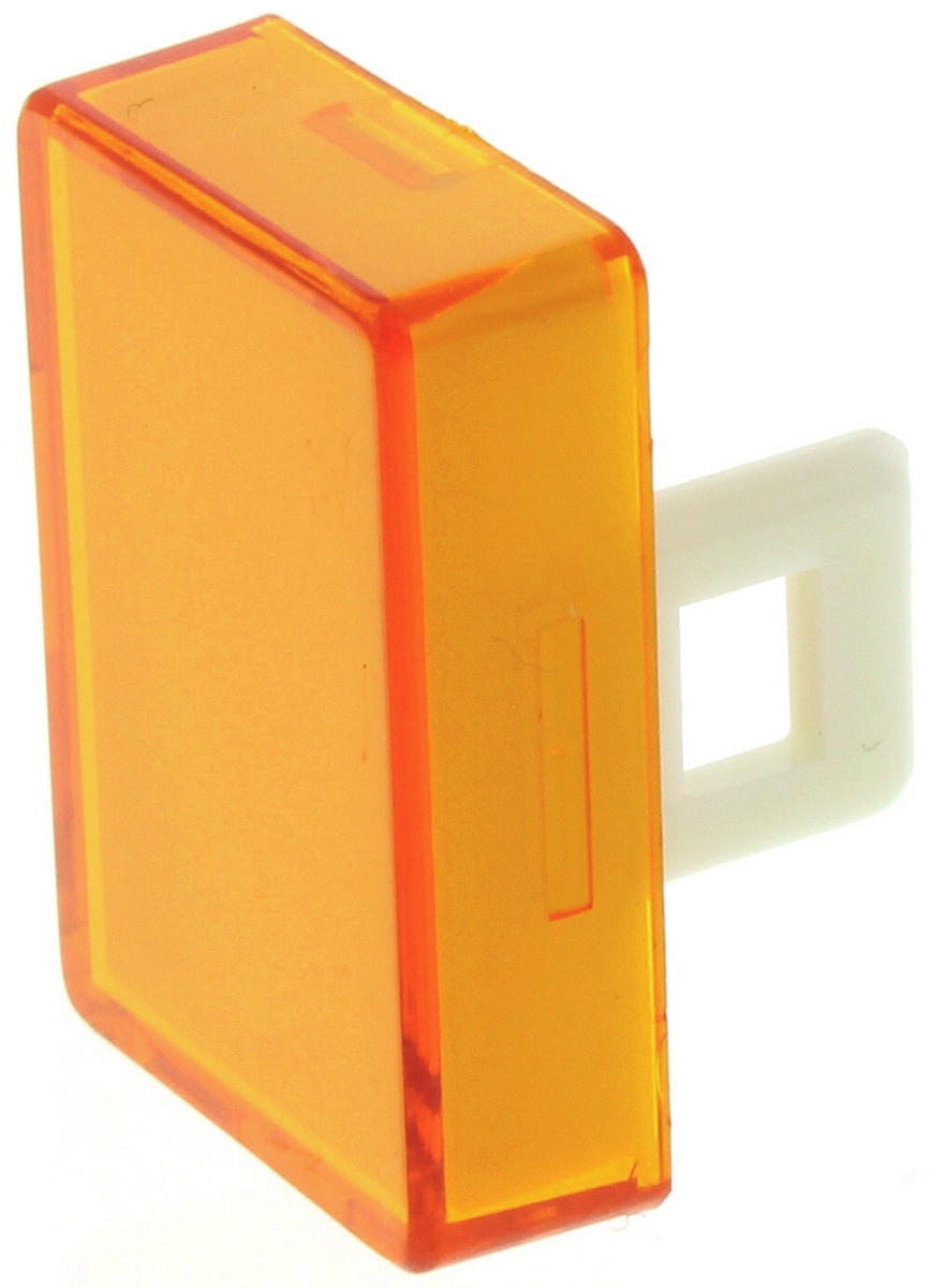 Orange Rectangular Push Button Lens for use with Push Button Switch