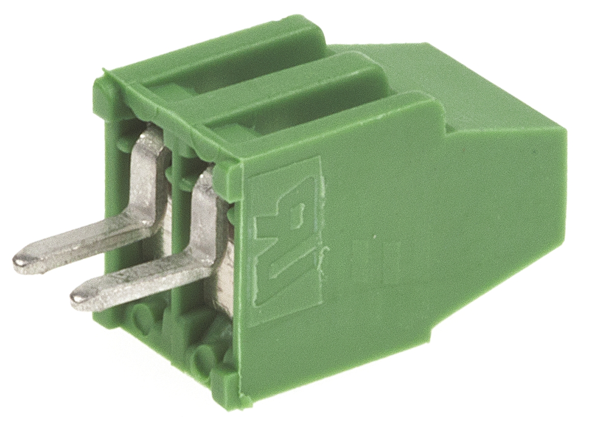 TE Connectivity Buchanan Series PCB Terminal Block, 2-Contact, 2.54mm Pitch, Through Hole Mount, 1-Row, Screw