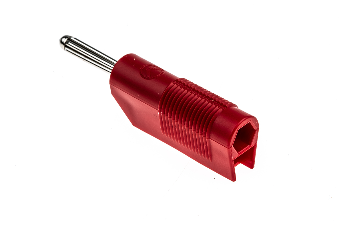 Hirschmann Test & Measurement Red Male Banana Plug, 4 mm Connector, Screw Termination, 30A, 30 V ac, 60V dc, Nickel