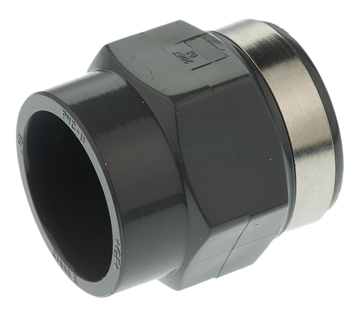 Georg Fischer Plastic Pipe Fitting, Straight Threaded Socket, Rp 3/4in to Cement 3/4in