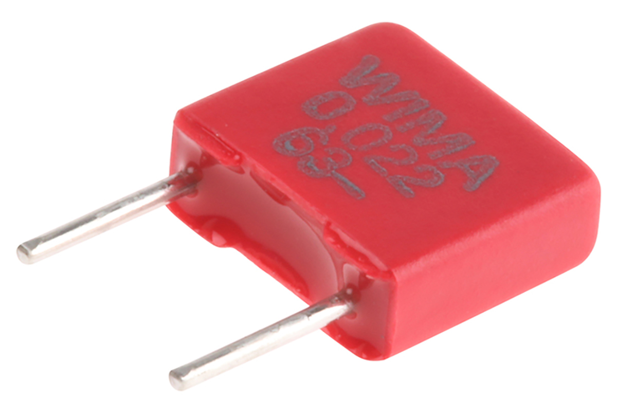 WIMA MKS2 Polyester Film Capacitor, 40 V ac, 63 V dc, ±10%, 22nF, Through Hole