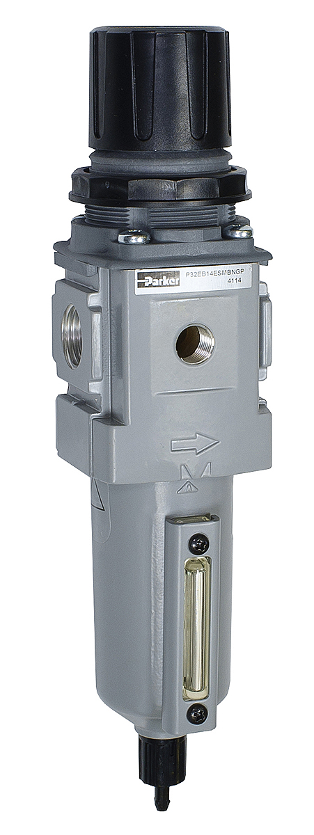 Parker P32 Metal Filter Regulator, 5μm, G 3/8, Automatic, 8 bar
