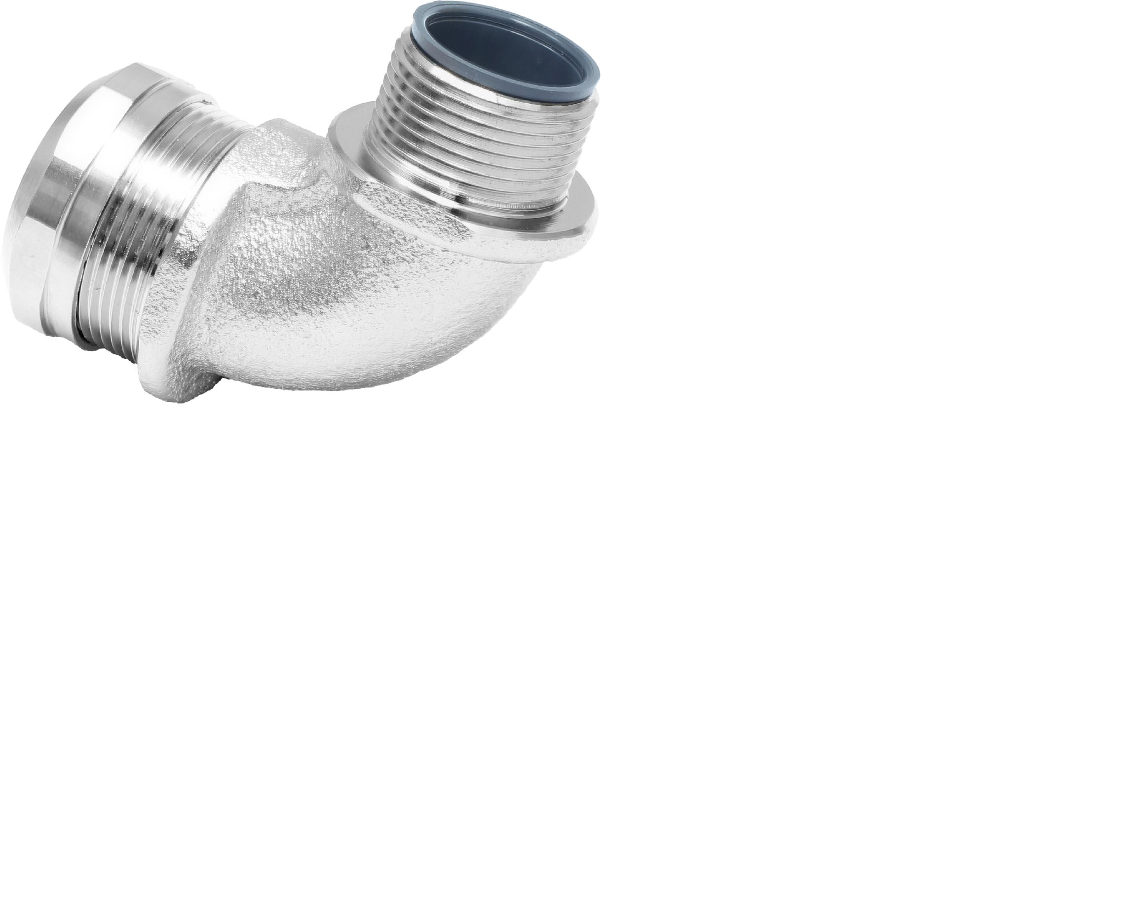 RS PRO 90° Elbow, Conduit Fitting, 25mm Nominal Size, M25, Brass, Silver IP67 rating