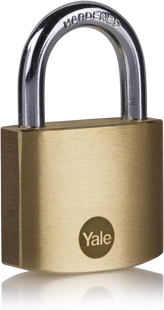 Yale Padlock Brass Padlock, 6.3mm Shackle, 40mm Body