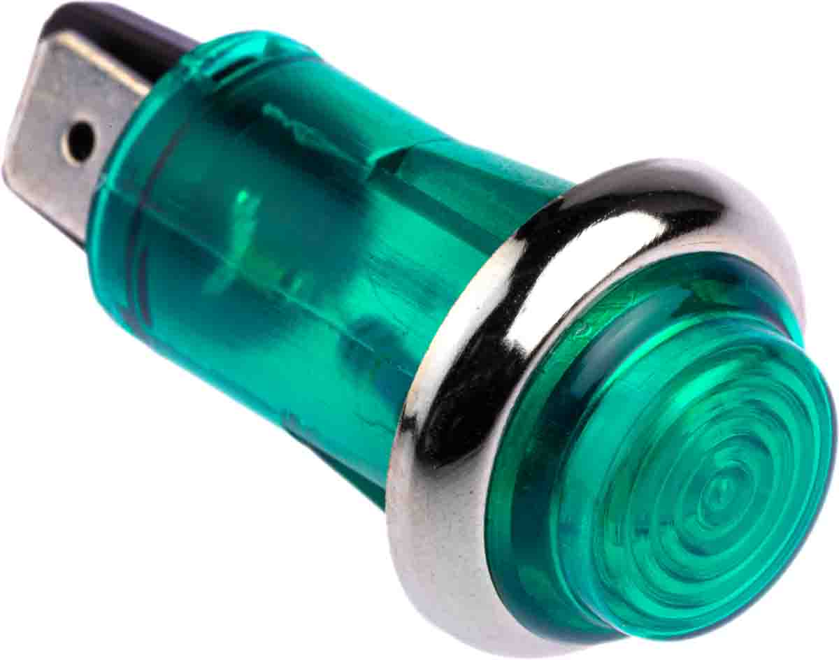 CAMDENBOSS Green Neon Panel Mount Indicator, 240V, 13mm Mounting Hole Size