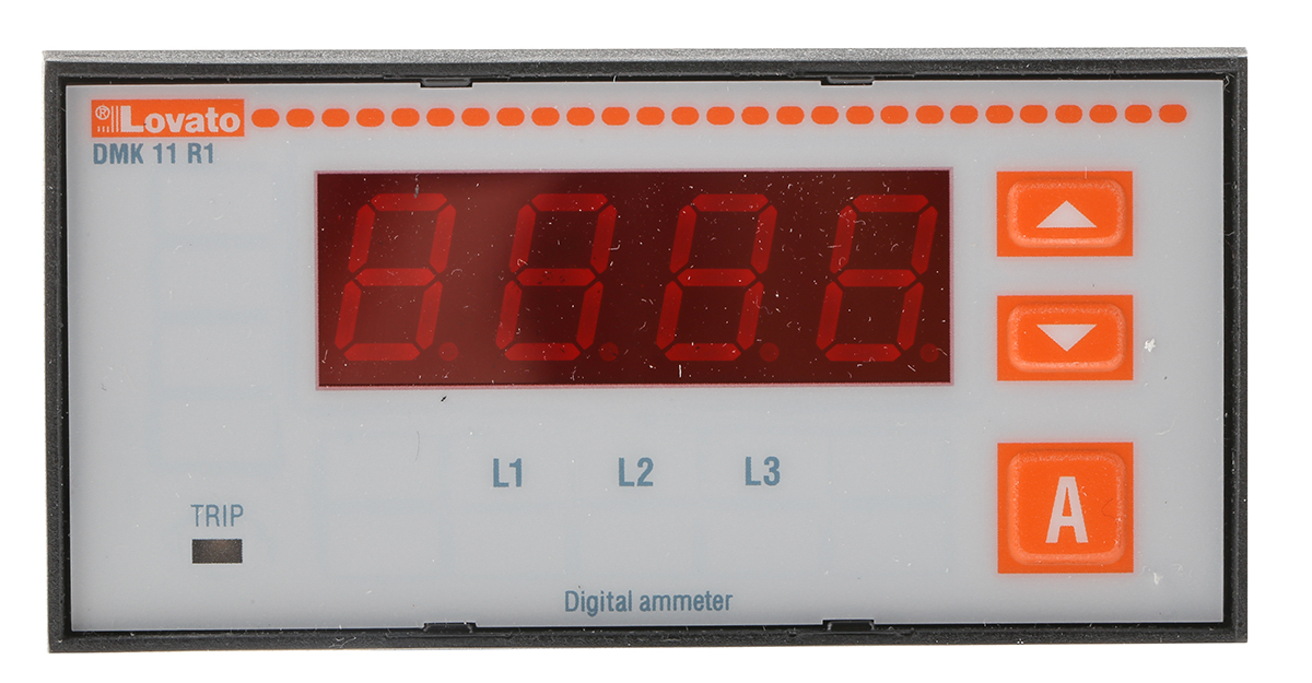 Lovato DMK Digital Ammeter AC, 45mm x 91mm, ±0.5 %