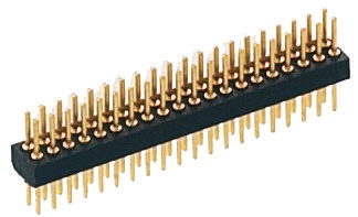 Preci-Dip 852 Series Straight Through Hole Pin Header, 4 Contact(s), 1.27 mm Pitch, 2 Row, Unshrouded