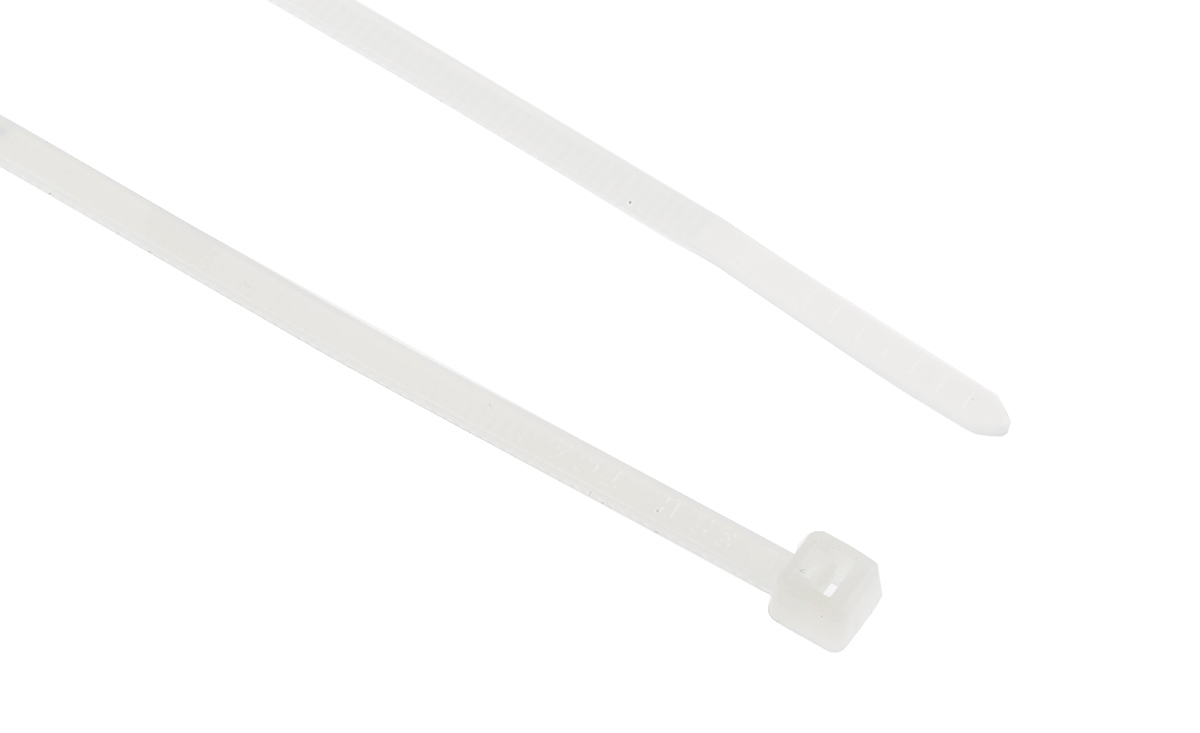 HellermannTyton Cable Tie, 145mm x 2.5 mm, Natural Polyamide 6.6 (PA66), Pk-100