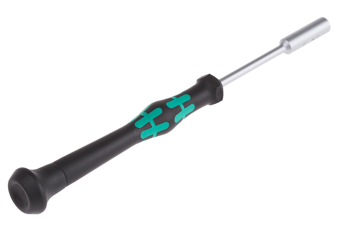 Wera Hexagon Nut Driver, 5 mm Tip, 60 mm Blade, 157 mm Overall