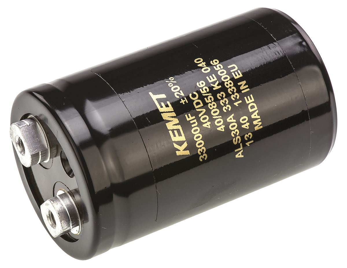 KEMET 33000μF Aluminium Electrolytic Capacitor 40V dc, Screw Terminal - ALS30A333KE040