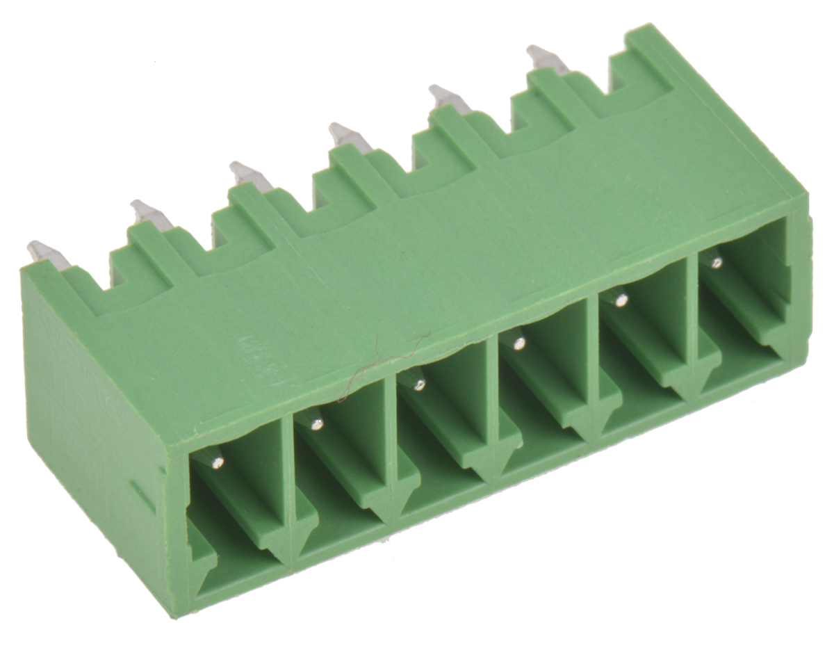 Wurth Elektronik, 3.5mm Pitch, 3211, 6 Way, , Pluggable Terminal Block, Header, Through Hole, Solder Termination,