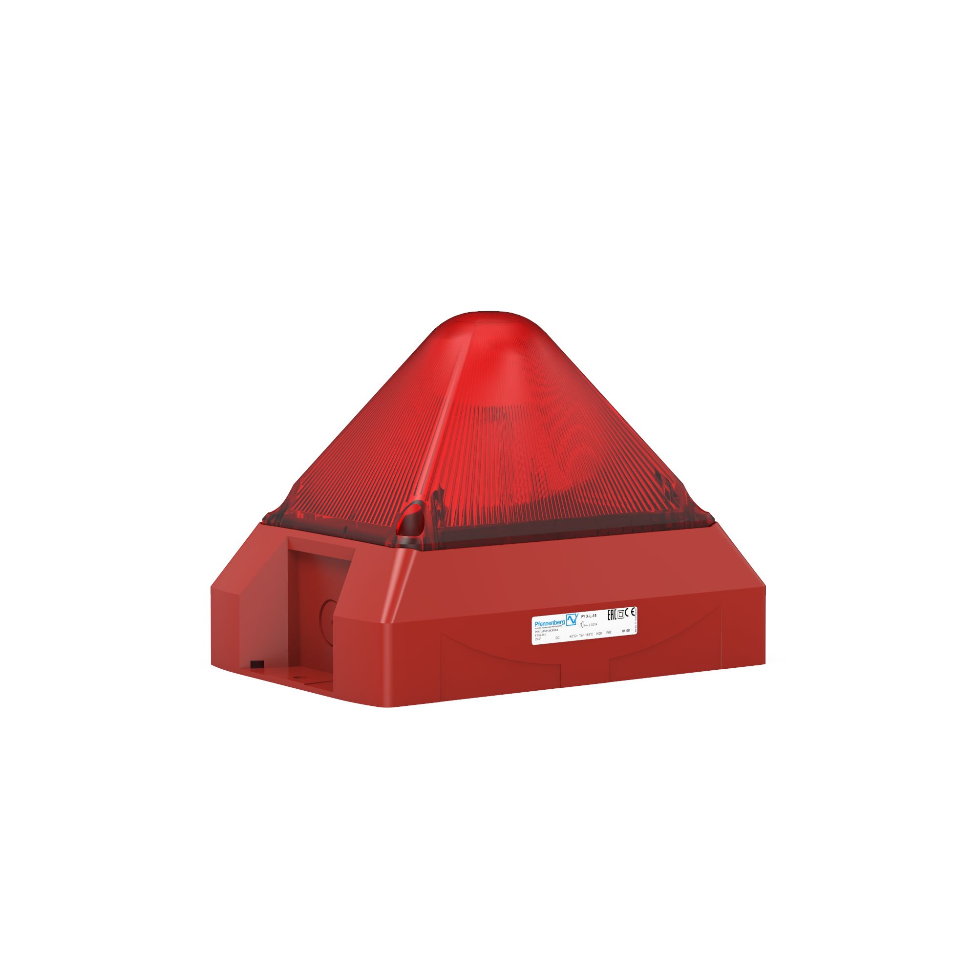 Pfannenberg PY X Series Red Beacon, 24 V ac, IP66, Free Mount
