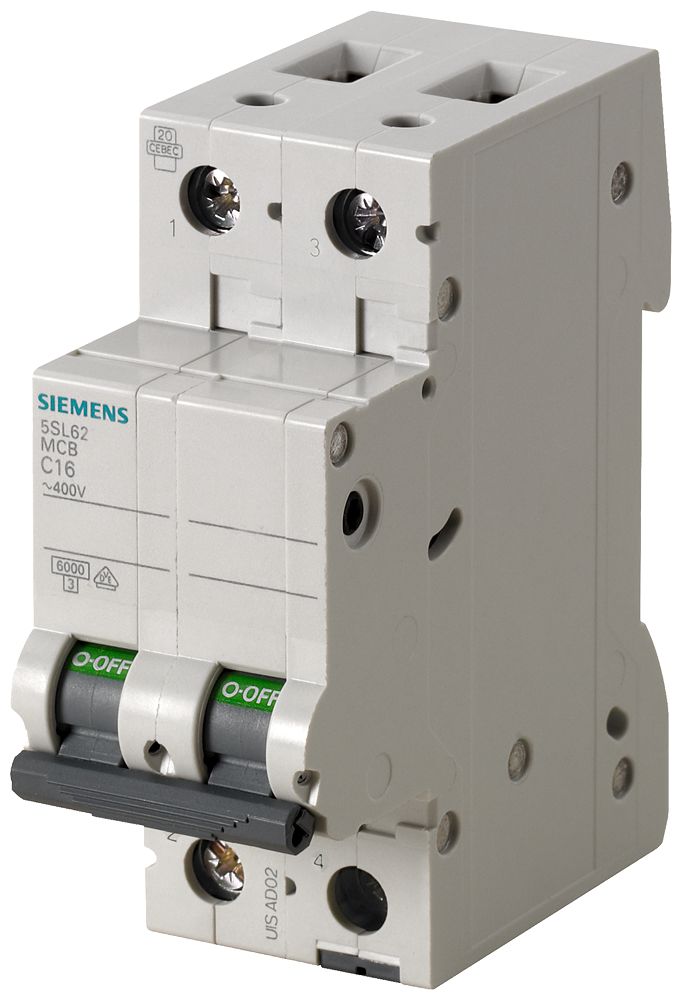 Siemens SENTRON 5SL6 MCB, 2P, 25A Curve C