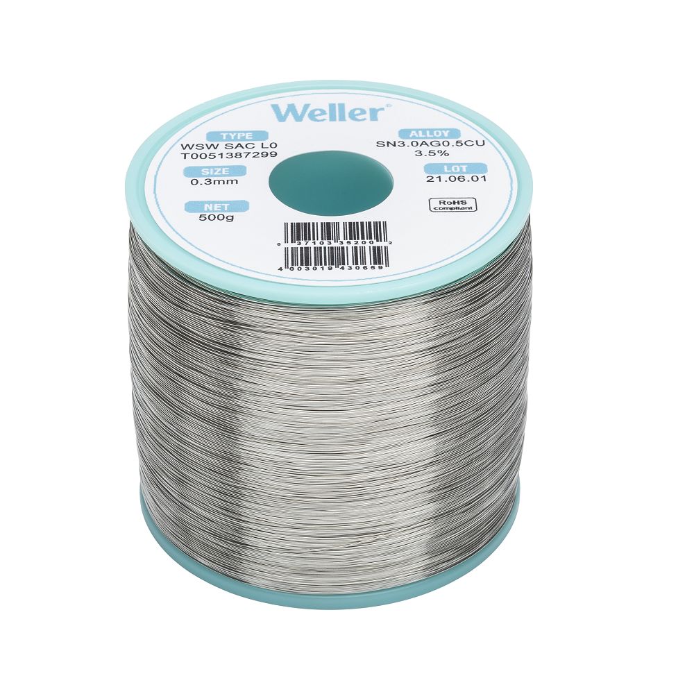 Weller Wire, 0.3mm Lead Free Solder, 217-221°C Melting Point