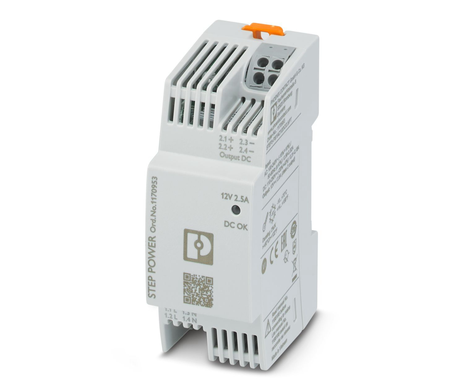 Phoenix Contact STEP POWER DIN Rail Power Supply, 100 → 240 V, 110 → 250 V ac, dc Input, 12V dc dc