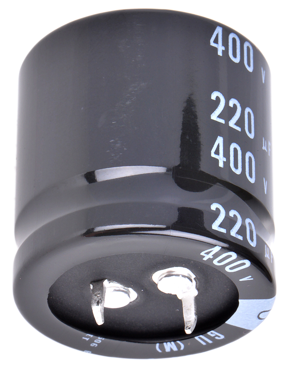 Nichicon 220μF Aluminium Electrolytic Capacitor 400V dc, Snap-In - LGU2G221MELB
