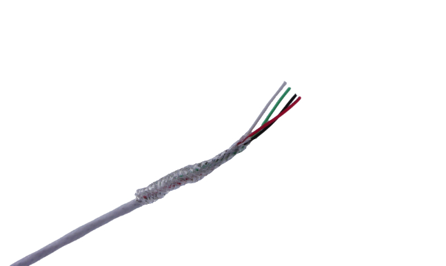 MICROWIRES TAU Shielded 0.08 mm² 4 Core Power Cable, White Perfluoroalkoxy (PFA), 50m