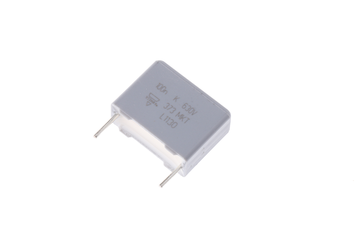 Vishay MKT 373, MKT373 Polyester Film Capacitor, 250 V ac, 630 V dc, ±10%, 100nF, Through Hole